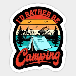 Id Rather Be Camping Sticker